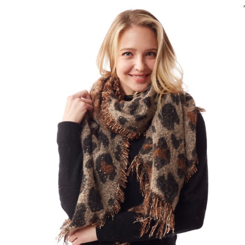 Leopard Spangled Scarf/ wrap